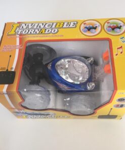 Haktoys Remote Control Stunt Car Radio Control Invincible Tornado Truck Rechargeable with Flashing Lights and Quiet Play Mode Tumbling and Spinning Action RC Car for Kids Blue 38 71Z8pyUK1UL