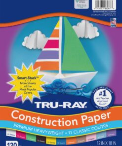 Tru-Ray Sulphite Construction Paper, 12 x 18 Inches, Assorted Color, 120 Sheets