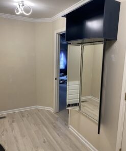 Hamilton Hills 40x40 inch Silver Trifold Mirror | Full Length Framed Beveled Edges 3 Way Mirror Hangable on Wall | Folding Tall Makeup Mirror with Hinges | Table Top, Dressing & Bathroom Vanity Mirror 40" x 48" 23 71ZAALef8L