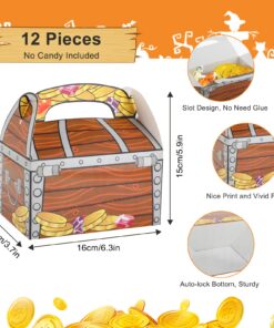 Alternative view of Adorox 12 Treasure Chest Treat Boxes Pirate Birthday Party Favor Goodies