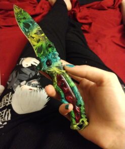 Promithi Camo EDC Small Pocket Knife Stainless Steel Blade Camping Hunting Survival Outdoor Folding Knife,Collection Knives,8 Inch,Colorful,with Belt Clip (Yellow) 26 71ZAr UURkL