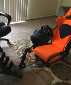 OpenWheeler GEN3 Racing Wheel Simulator Stand Cockpit Orange on Black, Video Game Controller, Fits All Logitech G923, G920, Thrustmaster, Fanatec Wheels, Compatible with Xbox One, PS4, PC Platforms. 57 71ZB7cdRamL