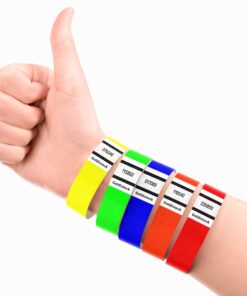 Heavier Tyvek Wristbands 7.5 Mil – Goldistock 500 Count Rainbow Variety Pack – ¾” Arm Bands - 100 Each: Neon Green, Blue, Red, Yellow & Orange Paper-Like Party Armbands - Wrist Bands for Events 11 71ZBYl6pijL
