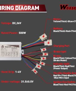 WOOSTAR Motorcycle Speed Controller 36V 500W Replacement for Electrical Scooter E Bike Bicycle Tricycle Brush 13 71ZDQH2QCKL