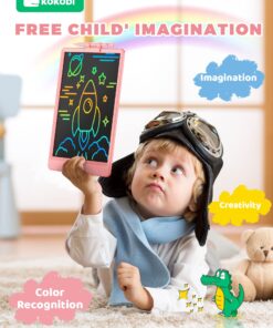 KOKODI LCD Writing Tablet, 10 Inch Colorful Toddler Doodle Board Drawing Tablet, Erasable Reusable Electronic Drawing Pads, Educational and Learning Toy for 3-6 Years Old Boy and Girls Pink 10in 21 71ZDmYHgwoL