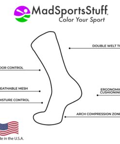 MadSportsStuff Basketball Socks for Boys Girls - Athletic Crew Socks - Youth and Adult Sizes Medium Royal/Gold 9 71ZEJeIH8GL