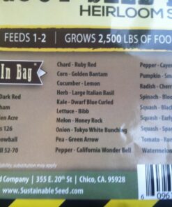 22,000 Non GMO Heirloom Vegetable Seeds, Survival Garden, Emergency Seed Vault, 34 VAR, Bug Out Bag - Beet, Broccoli, Carrot, Corn, Basil, Pumpkin, Radish, Tomato, More 47 71ZEULzwf8L