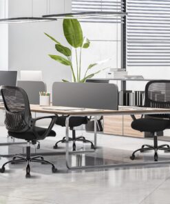 Alternative view of SMUG Office Computer Desk Chair, Ergonomic Mid-Back Mesh Rolling Work Swivel Task Chairs with Wheels, Comfortable Lumbar Support, Comfy Arms for Home, Bedroom, Study, Dorm, Student, Adults, Black Modern