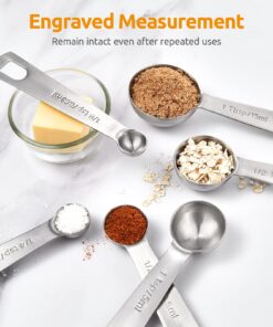 Measuring Spoons: U-Taste 18/8 Stainless Steel Spoons Set of 9 Piece: 1/16 tsp, 1/8 tsp, 1/4 tsp, 1/3 tsp, 1/2 tsp, 3/4 tsp, 1 tsp, 1/2 tbsp & 1 tbsp Dry and Liquid Ingredients XS-9 pcs 30 71ZF3wSO29L