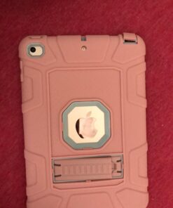 iPad Mini 5 Case, iPad Mini 4 Case, Hybrid Three Layer Armor Shockproof Rugged Drop Protection Cover Case Built with Kickstand for iPad Mini 4/5 7.9 Inch Rose gold+Gray 40 71ZFEC1gReL