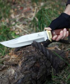 Mossy Oak 14-inch Bowie Knife, Full-tang Fixed Blade, Wood Handle Hunting Knife with Leather Sheath for Camping, Hiking, Survival 37 71ZG0tuCvPL