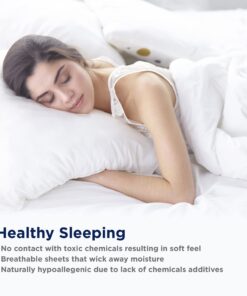 LANE LINEN 100% Organic Cotton Cloud Blue Twin-Sheets Set 3-Piece Pure Long Staple Percale Weave Soft Bedding Sheets for Bed Breathable Fits Mattress Upto 15" Deep 1 Pack 05: Cool Blue 15 71ZHTUF9jL