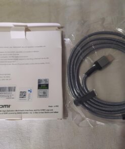 Highwings 8K 10K HDMI Cable 48Gbps 6.6FT/2M, Certified Ultra High Speed HDMI® Cable Braided Cord-4K@120Hz 8K@60Hz, DTS:X, HDCP 2.2 & 2.3, HDR 10 Compatible with Roku TV/PS5/HDTV/Blu-ray 6.6 feet Grey 39 71ZIkTKyA8L