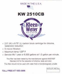 Carbon Block Water Filter, Chlorine Chemical and Sediment Removal, KleenWater Brand Under Sink Replacement Cartridge, Set of 6 7 71ZIlwZVWUL