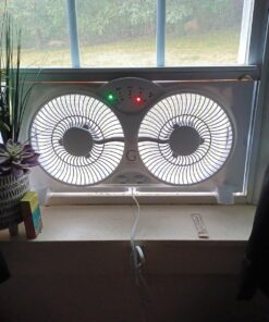 Genesis Twin Fan High Velocity Reversible AirFlow Fan, LED Indicator Lights Adjustable Thermostat & Max Cool Technology, ETL Certified, White (A1WINDOWFAN) 31 71ZJJKpcPIL 1