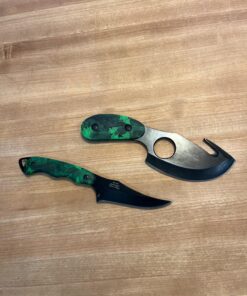 Elk Ridge-Outdoors 2-PC Fixed Blade Hunting Knife Set-Black Stainless Steel Skinner&Gut Hook Blades,Camo Coated Nylon Fiber Handles,Nylon Sheath-Hunting,Survival-ER-300CA,7-Inch/6.5-Inch Overall 33 71ZJOLK9uSL