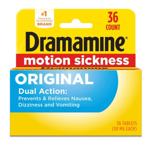 Dramamine Original, Motion Sickness Relief, 36 Count 36 Count (Pack of 1)