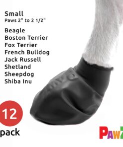 Alternative view of PawZ Rubber Dog Boots for Paws up to 2 1/2", 12 Pack - All-Weather Dog Booties for Hot Pavement, Snow, Mud, and Rain - Waterproof, Anti Slip Dog Socks - Small, Black