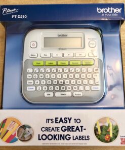 Brother P-touch, PTD210, Easy-to-Use Label Maker, One-Touch Keys, Multiple Font Styles, 27 User-Friendly Templates, White, Gray/White 57 71ZMNrHhSEL