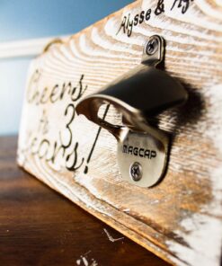 MAGCAP Outdoor Bottle Opener Wall Mounted - Style Magnetic Beer Bottle Opener that Catches Caps - Easy to Install and Incredibly Convenient 1 Matted Nickel 34 71ZNKd6RRrL