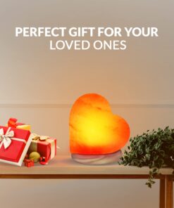 Himalayan Glow 944AC-1 Multicolor, Pink Night Light, Hand Crafted Need Wooden Base, USB Plug & Adapter, Salt Lamp Bulb, 4-5 LBS, Choice Heart Salt Lamp 25 71ZNLDetCZL