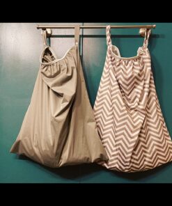 Teamoy (2 Pack) Reusable Pail Liner for Cloth Diaper/Dirty Diapers Wet Bag, Gray Chevron+Slate 2 Count (Pack of 1) 23 71ZNWDCGW9L