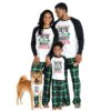 IFFEI Matching Family Pajamas Sets Christmas PJ's Letter Print Top and Plaid Pants Jammies Sleepwear Pet One Size Green Letter 5 71ZOB2RqR7L