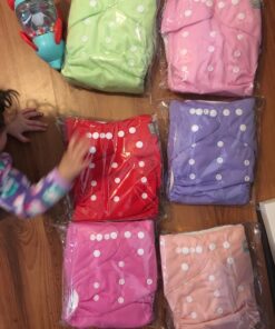 ALVABABY Baby Cloth Diapers 6 Pack with 12 Inserts Adjustable Washable and Reusable Pocket Diapers for Baby Girls 6BM88 Pure Color88 30 71ZOGMiKErL