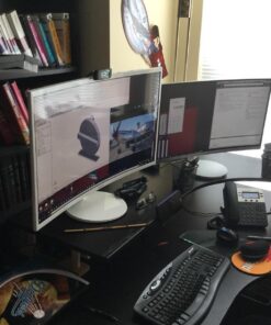 SAMSUNG 32 inch CF391 Curved Monitor (LC32F391FWNXZA) - 1080p, Dual Monitor, Laptop Monitor, Monitor Stand/Riser/Mount Compliant, AMD Freesync, Gaming, HDMI, White 40 71ZOdcb i5L