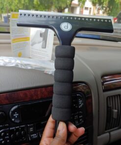 Squeegee for Shower Door, Car Windshield, and Glass Window - 2 Extra Silicone Replacement Blades - Foam Handle - Black 20 71ZOncay7SL