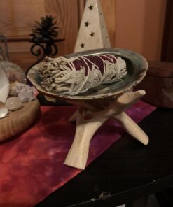 New Age Smudges & Herbs® 5 - 6 inches Premium Natural Abalone Shell &Wooden Stand~ Smudging, Cleansing Home, Meditation, Incense Holder, Home Décor, 100% Natural & Sustainable. 37 71ZPNXmFr1L 2