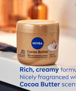 NIVEA Cocoa Butter Body Cream with Deep Nourishing Serum, Cocoa Butter Cream for Dry Skin, 16 Ounce Jar 33 71ZQFty5LjL