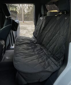 4Knines Dog Seat Cover Without Hammock for Cars, SUVs, and Small Trucks - Heavy Duty, Non Slip, Waterproof (Black) Black 37 71ZQNiEsWjL