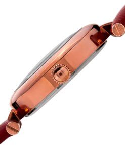 Burgi Diamond Accented Flower Dial Watch - 4 Diamond Hour Markers On Genuine Leather Strap - BUR128 11 71ZQm GiPHL