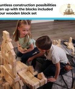 Standard Unit Building Blocks for Toddlers with Storage Tray (64 Pcs) Sanded Wood Blocks for Children, Original STEAM, and STEM Learning, Classic Wooden Toys for Kids Parties and Classrooms 14 71ZSI0byUL