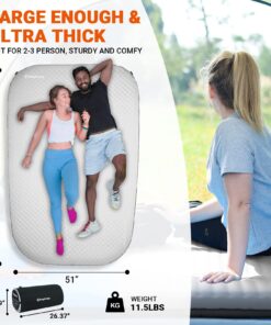 Alternative view of KingCamp Sleeping Pad for Camping Double Size Self Inflating Camping Mattress 11 R-Value Foam Pads 3"Thick 2 People Tent Traveling Family Hiking Outdoor Air Pad Light Grey Lightgrey