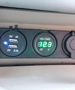 Cllena Triple Function Dual USB Charger + Green LED Voltmeter + 12V Outlet Socket Panel Jack Marine for Digital Devices Mobile Phone Tablet Triple Function-Green 16 71ZSS9ZmSpL