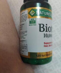 Nature's Bounty Biotin, Supports Healthy Hair, Skin and Nails, 10,000 mcg, Rapid Release Softgels, 120 Ct Unflavored 120 Count (Pack of 1) 35 71ZSmLlBLL