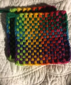 Friendly Loom 7" Potholder Kit Green Metal Loom and Bright Rainbow Color Cotton Loops, Makes 2 Potholders, MADE IN THE USA by Harrisville Designs. Multicolor 47 71ZSoPqZJaL