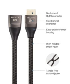 Cable Matters 48Gbps Ultra HD 8K HDMI Extension Cable 3.3 ft / 1m (HDMI Male to Female Extension Cable/HDMI Extender Cable) with 8K @120Hz, 4K @240Hz and HDR Support in Black 12 71ZT7TwVRNL