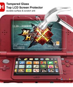 Screen Protector Compatible New 3DS XL, AFUNTA 4 Pcs Tempered Glass for Top Screen and HD Clear Crystal PET Film Compatible Bottom Screen, 3DSXL Film Accessory 14 71ZTKJmMYL