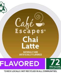 Alternative view of Café Escapes, Chai Latte Tea Beverage, Single-Serve Keurig K-Cup Pods, 72 Count (3 Boxes of 24 Pods) 24 Count (Pack of 3)