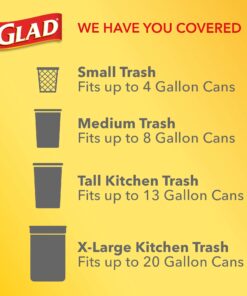 Glad ForceFlex Tall Kitchen Drawstring Trash Bags, 13 Gallon, Fresh Clean Febreze, 80 Count, Package May Vary 80 Count (Pack of 1) 29 71ZTkYNXwaL