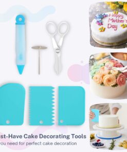 Cakebe Cake Cupcake Kit-68pcs Supplies and Cookie Decorating Kit with Piping Bags Frosting Icing Tip, 1, silver 29 71ZTpn1FqyL