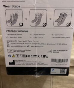 FIT KING Leg Massager with Heat - Upgraded Leg Compression Massager for Circulation and Pain Relief, FSA HSA Approved Foot and Leg Massager Compression Boot for Edema, Relax Recover - Gift for Dad Mom Classis Black With Blue 1 Pair (2PCS) 48 71ZUFIonMUL