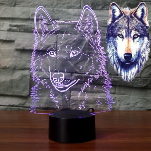 Idee Monto 3D Illusion Lamps Animal Langtou Shape LED Desk Table Night Light 7 Color Touch Lamp Kiddie Kids Children Family Home Office Childrenroom Theme Decoration (Langtou)