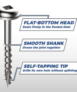 Kreg SML-C1-100 Zinc Pocket Screws, 1 Inch #8 Coarse Thread, Maxi-Loc Head (100 Count) 9 71ZUV3GJ OL