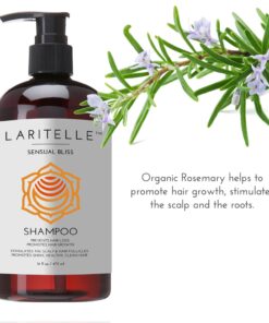 Laritelle Organic Shampoo 17.5 oz. Argan Oil, Rosemary, Palmarosa. Promotes Hair Growth, Prevents Hair Loss. GF Shampoo 17.5 Ounce Sensual Bliss 12 71ZVpeV7i4L
