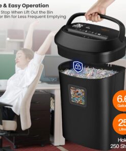 Paper Shredder,VidaTeco 14-Sheet Cross-Cut Shredder with US Patented Cutter,Also Shreds Card/CD,Heavy Duty Paper Shredder for Home Office,Durable&Fast with Jam Proof System,6.6-Gallon Basket (ETL) Cross Cut 14-Sheet 26 71ZY2XaUwML