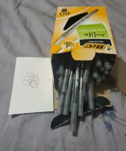 BIC Round Stic Xtra Life Ballpoint Pens, Medium Point (1.0mm), Black, 60-Count Pack, Flexible Round Barrel For Writing Comfort (GSM609-BLK) 60 Count (Pack of 1) 40 71ZYijC47L